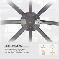 Outsunny 10' x 10' Hardtop Gazebo with Curtains and Netting, Permanent Pavilion Metal Double Roof Gazebo Canopy with Aluminum Frame and Hooks, for Garden, Patio, Backyard, Dark Brown(m-5)