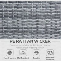 Outsunny 4 Piece Patio Furniture Set with Cushions, Outdoor PE Rattan Wicker Conversation Sofa Set with Glass Top Coffee Table and Loveseat, for Garden, Balcony, Cream White(m-4)