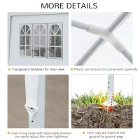 Outsunny 10' x 28' Party Gazebo Tent, Portable Folding Wedding Tent, Garden Canopy Event Shelter, Outdoor Sunshade with 8 Removable Sidewalls, White(m-6)