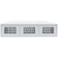 Outsunny 10' x 28' Party Gazebo Tent, Portable Folding Wedding Tent, Garden Canopy Event Shelter, Outdoor Sunshade with 8 Removable Sidewalls, White(m-9)