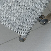 Outsunny Outdoor Double Chaise Rocking Chair, Day Bed Sun Lounger with Canopy Shade, Headrest Pillow, Armrests for Garden, Poolside, Light Gray(m-8)