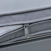 Outsunny 4pc Rattan Wicker Sofa Set Garden Conservatory Sofa Furniture w/ Steel Tea Table & Cushioned Grey(m-8)