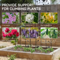 Outsunny 2 Pack Garden Trellis for Climbing Plants, Outdoor Metal Grid Panels with Birds and Leaves, for Roses, Vine Flower, Cucumber, Clematis, 59" Tall(m-4)