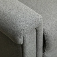 HOMCOM 3 Seater Recliner Sofa with Manual Pull Tab, Fabric Reclining Sofa, RV Couch, Home Seating, Gray(m-9)