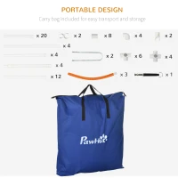 PawHut 5Pcs Dog Agility Training Equipment with 8.7KG Net Weight, Pet Agility Set with Tunnels, Adjustable Jump Ring, Jumper, Weave Poles, Square Pause Box, Carrying Bag, Whistle(m-6)