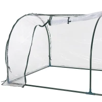 Outsunny 79" x 40" x 32" Transparent PVC Mini Tunnel Greenhouse Garden Green Grow Shed Portable Plant Flower Warm House Steel Frame Zipped Doors(m-7)