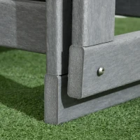 Outsunny Patio Glider Bench w/ HDPE Slatted Double Rocking Chair, Light Gray(m-7)