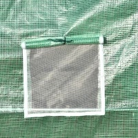 Outsunny 13.1' x 9.8' x 6.6' Walk-in Tunnel Greenhouse Backyard Seed Flower Growing Warm House Outdoor Planter Shed with Roll-up Windows Zippered Door Overlong Cover Green(m-9)