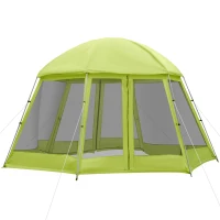 Outsunny Camping Tent for 6-8 Person, Portable Family Tent with Carrying Bag, Easy Set Up for Hiking and Outdoor, Green(m-2)
