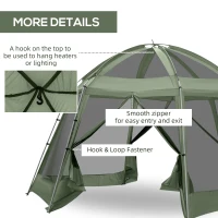 Outsunny Camping Tent for 6-8 Person, Portable Family Tent with Carrying Bag, Easy Set Up for Hiking and Outdoor, Dark Green(m-5)