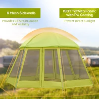 Outsunny Camping Tent for 6-8 Person, Portable Family Tent with Carrying Bag, Easy Set Up for Hiking and Outdoor, Green(m-5)