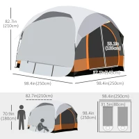 Outsunny 3-4 Person SUV Tent for Camping, UV30+ Double Door Camping Tent Truck Tent with 2000 mm Water Column, Groundsheet, Portable Carry Bag(m-3)