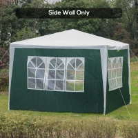 Outsunny 2pc 9.6'L x 6.3'H Canopy Gazebo Side Panel Party Tent Outdoor Shelter Side Panel Wall with Straps Green(m-1)