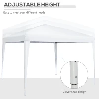 Outsunny 10'x10' Outdoor Pop Up Gazebo Canopy Tent with Carrying Bag (White)(m-9)