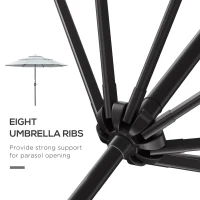 Outsunny 9FT 3 Tiers Patio Umbrella Outdoor Market Umbrella with Crank, Push Button Tilt for Deck, Backyard and Lawn, Cream White(m-7)