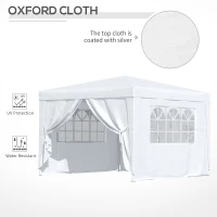 Outsunny 10'x10' Outdoor Pop Up Gazebo Canopy Tent with Carrying Bag (White)(m-6)