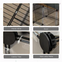 PawHut Pet Playpen Small Animal Cage Transparent Customizable Fence with Door for Hamster, Guinea Pigs, Chinchilla, 14 x 18 in(m-6)