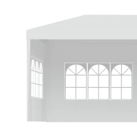 Outsunny 10 x 28ft Portable Party Tent, Gazebo Wedding Party Tent for Garden Dining and Outdoor with 5 Removable Sidewalls, White(m-10)