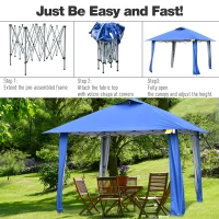 Outsunny 11' x 11' Instant Pop-up Party Tent Outdoor Activity Canopy Sun Shade Gazebo Shelter with Carrying Bag(m-4)