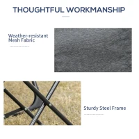 Outsunny Patio Lounge Chair Outdoor Lounger Recliner Folding Camping Chair with Footrest and Storage Pocket, Black Grey(m-7)