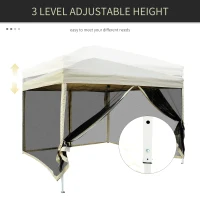 Outsunny 210D Oxford 10' x 10' Pop Up Canopy Tent with Netting, Instant Screen Room House, Tents for Parties, Height Adjustable, with Carry Bag, for Outdoor, Garden, Patio(m-4)