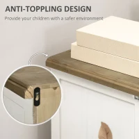 HOMCOM Farmhouse Sideboard Buffet Cabinet, Kitchen Storage Cabinet, Accent Cabinet with Double Glass Doors and Solid Wood Countertop for Kitchen, Living Room, White(m-7)