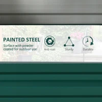 Outsunny Galvanized Raised Garden Bed, 4' x 2' x 1' Metal Planter Box, for Growing Vegetables, Flowers, Herbs, Succulents, Green(m-4)