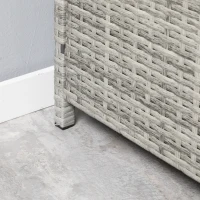 Outsunny Patio Rattan Double Lounge Daybed, Outdoor Wicker Armrests Chaise Lounge for 2-Person with Cushion & Pillow, Beige(m-9)