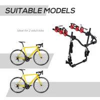 HOMCOM Compact Trunk Mount 2 Bikes Rack Foldable Universal Bicycle Carrier Fits Most Sedans Hatchbacks Minivans SUVs(m-5)