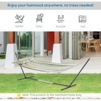 Outsunny Universal Hammock Stand 10-13ft Adjustable Steel Stand Space-Saving and Portable Carrying for Indoor and Outdoor Use, Black(m-6)