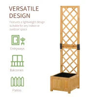 Outsunny Set of 2 Raised Garden Bed with Trellis Board Flower Stand Lattice Panels for Plants, Flowers or Vine Outdoor Indoor, Orange(m-5)