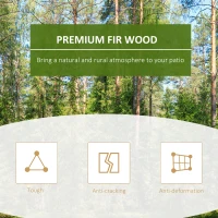 Outsunny Patio Wooden Rocking Chair with Table, Outdoor Rocker Set with High Back Armchair and Foldable Side Table for Backyard, Garden, Porch, Natural(m-5)