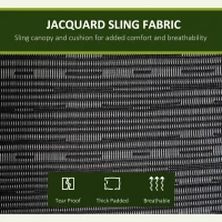 Outsunny 3-Seat Patio Swing Chair, Outdoor Swing Glider with Adjustable Canopy, Removable Thicken Cushion, and Weather Resistant Steel Frame, for Garden, Poolside, Backyard, Black(m-5)