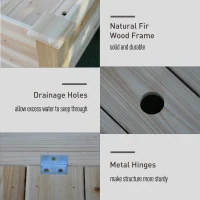 Outsunny Two-Tier Wooden Elevated Garden Bed with Legs, Large Capacity 45x45 Outdoor Planter for Vegetables, Flowers, and Herbs, Ideal for Gardeners, Natural(m-6)