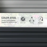 Outsunny 2' x 2' x 1' 2-Pieces Raised Garden Bed with Color Steel Frame for Vegetables, Flowers, Herbs, Grey(m-5)