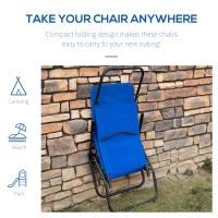 Outsunny Foldable Patio Lounge Chair, Outdoor Beach Lounger with Breathable Mesh Fabric, Zero Gravity Chair with Reclining, Footrests, and Armrests, for Garden, Pool, Blue(m-5)