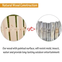 Outsunny 2-Seat Wooden Swing Bench, Ergonomic Design, 'A' Frame Construction, Stable and Non-Slip, Solid Wood Frame Log Garden Swing, for Outdoor and Indoor, Natural Wood(m-6)