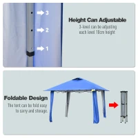 Outsunny 11' x 11' Instant Pop-up Party Tent Outdoor Activity Canopy Sun Shade Gazebo Shelter with Carrying Bag(m-6)