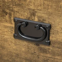 HOMCOM Industrial Sideboard Buffet Cabinet, Kitchen Cabinet with 2 Drawers, 2 Doors, Adjustable Shelf Coffee Bar Cabinet, Rustic Brown(m-7)