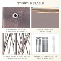 Outsunny 11' x 13' Pop Up Gazebo Canopy Tent with Zippered Mesh Sidewalls and Carrying Bag, Event Tent Shelter for Patio Garden Backyard, Beige(m-7)