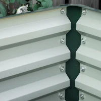 Outsunny 2' x 2' x 1' 2-Pieces Raised Garden Bed with Galvanised Steel Frame for Vegetables, Flowers, Herbs, Green(m-10)