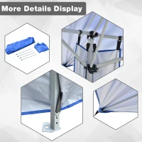 Outsunny 11' x 11' Instant Pop-up Party Tent Outdoor Activity Canopy Sun Shade Gazebo Shelter with Carrying Bag(m-5)