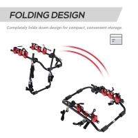 HOMCOM Compact Trunk Mount 2 Bikes Rack Foldable Universal Bicycle Carrier Fits Most Sedans Hatchbacks Minivans SUVs(m-6)