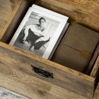 HOMCOM Industrial Sideboard Buffet Cabinet, Kitchen Cabinet with 2 Drawers, 2 Doors, Adjustable Shelf Coffee Bar Cabinet, Rustic Brown(m-8)