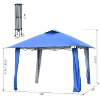 Outsunny 11' x 11' Instant Pop-up Party Tent Outdoor Activity Canopy Sun Shade Gazebo Shelter with Carrying Bag(m-3)