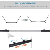 Outsunny Universal Hammock Stand 10-13ft Adjustable Steel Stand Space-Saving and Portable Carrying for Indoor and Outdoor Use, Black(m-5)