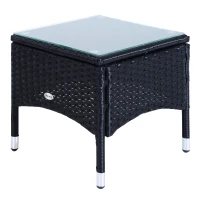 Outsunny Patio Rattan Lounge Set has a Wheeled Wicker Chaise Lounge Chair and A Table with A Tempered Glass Top, White(m-10)