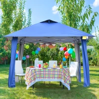 Outsunny 11' x 11' Instant Pop-up Party Tent Outdoor Activity Canopy Sun Shade Gazebo Shelter with Carrying Bag(m-1)