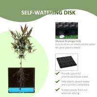 Outsunny Plastic Garden Raised Bed, Elevated Planter Box, Flower Vegetables Planting Container with Self-Watering Design and Drainage Holes(m-4)