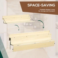 Outsunny Hanging Balcony Table, Spruce Wood Foldable Railing Bar, Serving Table & Desk, Fits up to 3.9 Inches, Natural(m-5)